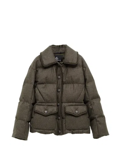 Moncler Monteain Quilted Ski Jacket In Brown