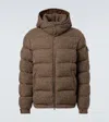 Moncler Montgenevre Checked Bouclé Down Jacket In Brown