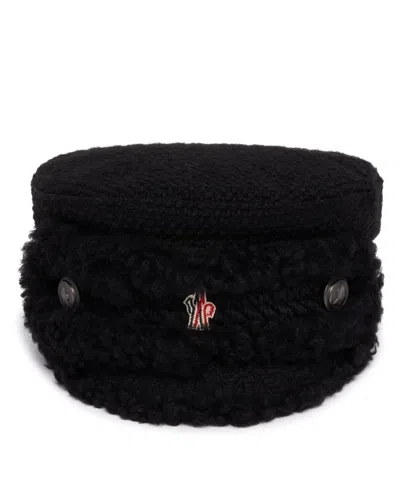 Moncler Moon Boot X  Grenoble Blue Wool Fisherman Cap In Black