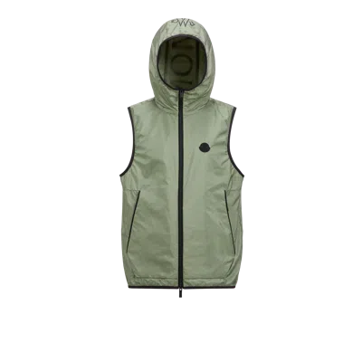 MONCLER MORETAN HOODED GILET, MEN, GREEN, SIZE: 3
