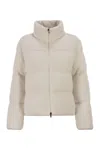 Moncler Ivory Polyester Blend Mornas Down Jacket In Neutral