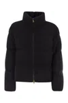 Moncler High Neck Padded Blazer With Long Sleeves In Black