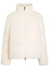 Moncler Ivory Polyester Blend Mornas Down Jacket In White