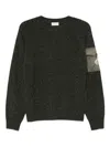 Moncler Wool And Cashmere Jumper With Patch Pocket In Green