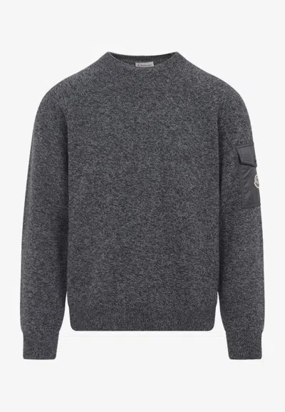 MONCLER MOULINÉ WOOL AND CASHMERE SWEATER