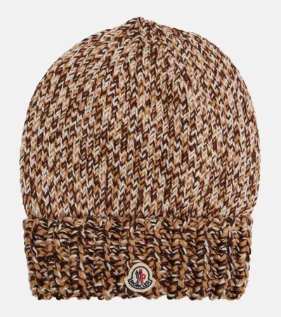 MONCLER MOULINÉ WOOL-BLEND BEANIE
