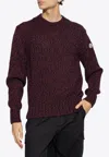 Moncler Men's Melange Wool Mock-neck Sweater In Burgundy