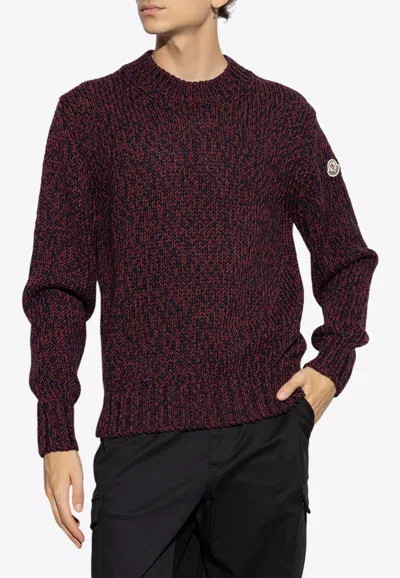 MONCLER MOULINÉ WOOL CREWNECK SWEATER