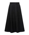 Moncler Mouliné Wool Midi Skirt In Black