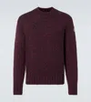 Moncler Men's Melange Wool Mock-neck Sweater In Blue