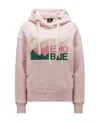 Moncler Mountain Logo-embroidered Cotton Hoodie In Pink