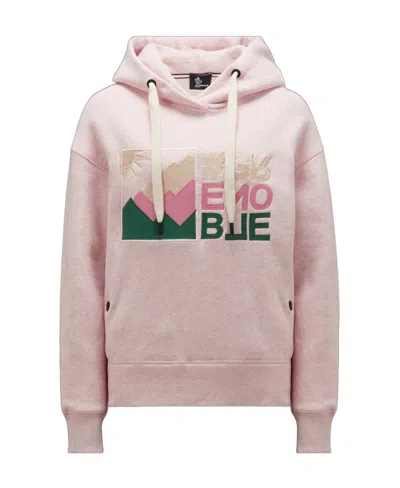 Moncler Mountain Logo-embroidered Cotton Hoodie In Multicolor