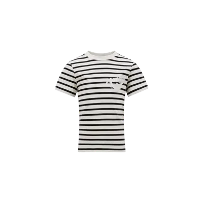 Moncler Kids' Mountain Logo Striped Cotton Jersey T-shirt Multicolor