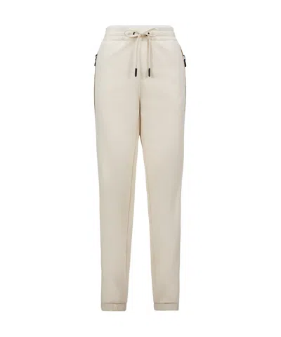 Moncler Mountain Logo Sweatpants In White