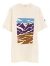 Moncler Mountain-print Cotton T-shirt In Neutral