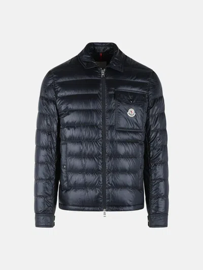 Moncler 'mourillon' Navy Blue Polyamide Padded Shirt Jacket