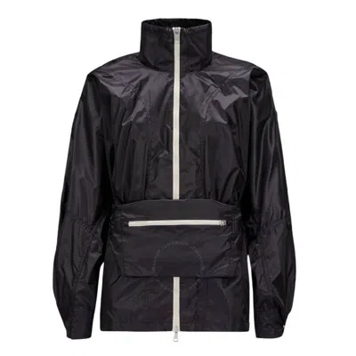 Moncler Belt Bag-detail Zip-up Jacket In Black