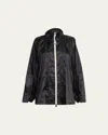 Moncler Moy Short Zip-up Parka Jacket In Black