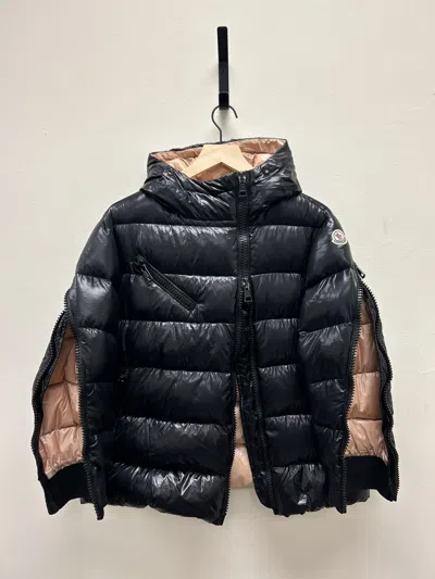 Pre-owned Moncler Msrp: $1.8k Sleeve Zip Goose Puffer Jacket In Black