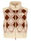 Moncler Armathia Quilted Diamond-pattern Vest In Brown