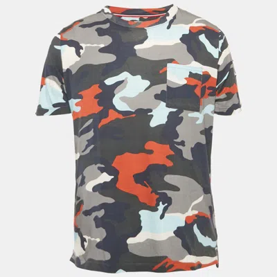Pre-owned Moncler Multicolor Camouflage Print Jersey T-shirt L