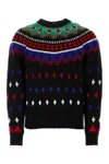 Moncler Grenoble Embroidered Wool Blend Tricot Sweater In Multicolor