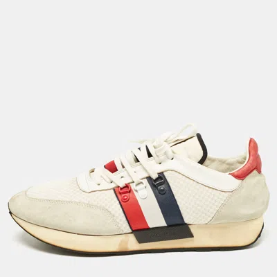 Pre-owned Moncler Multicolor Fabric And Suede Lace Up Sneakers Size 45