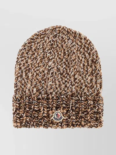 MONCLER MULTICOLOR KNIT BEANIE RIBBED CUFF