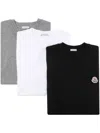 Moncler Multicolour Organic Cotton T-shirts Set In White