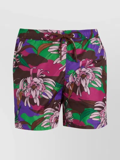 MONCLER MULTICOLOURED FLORAL PRINT SWIM BOXER
