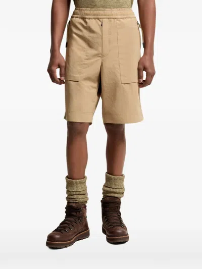 Moncler Technical Shorts Slant And Back Pockets In Nude