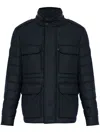 Moncler Munt Hooded Zip-up Down Jacket In Blue