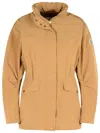 Moncler 'nades' Beige Polyester Blend Jacket In Orange