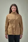 Moncler High-necked Long-sleeved Parka Coat In Beige