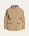 Moncler Nades Short Parka In Dark Beige