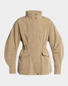 Moncler Nades Short Parka In Dark Beige
