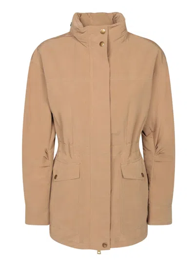 Moncler Nades Short Parka In Sand In Neutral