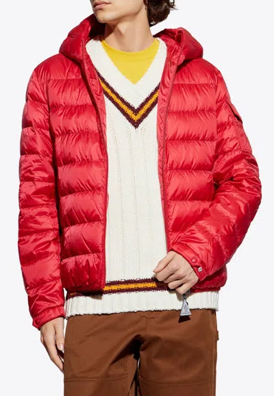 Moncler Najan Down Hooded Jacket In Red