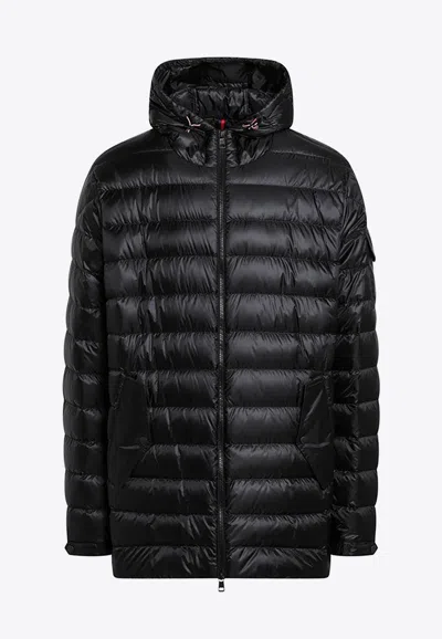Moncler Najan Short Hooded Down Jacket In Black