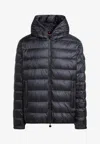 Moncler Short Zip-up Puffer Coat In Blue