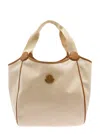 MONCLER NALANI TOTE BAG IN BEIGE CANVAS WOMAN