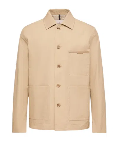 Moncler Nanav Seersucker Shirt Jacket In Neutral