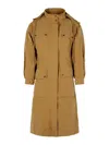 Moncler Nantes Beige Polyester Blend Parka In Multi