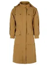 Moncler Drawstring Parka With Epaulettes And Hood In Brown