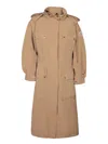 MONCLER NANTES LONG PARKA TRENCH BEIGE