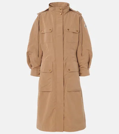 Moncler Nantes Technical Parka In Beige