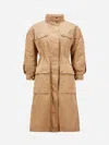 Moncler Seven-quarter Sleeve Parka Coat In Brown