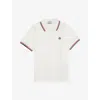 Moncler Natural Brand-badge Cotton-jersey Polo Shirt 4- In White