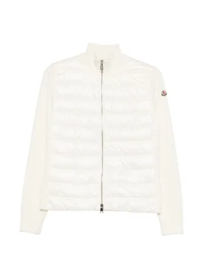 Moncler Natural Combi Knit Sport Jacket In White