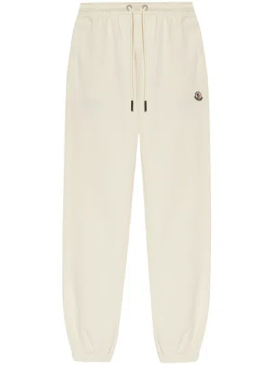 Moncler Natural Cotton Trousers In Neutral